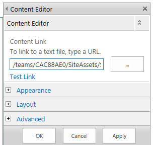 Content Editor Webpart