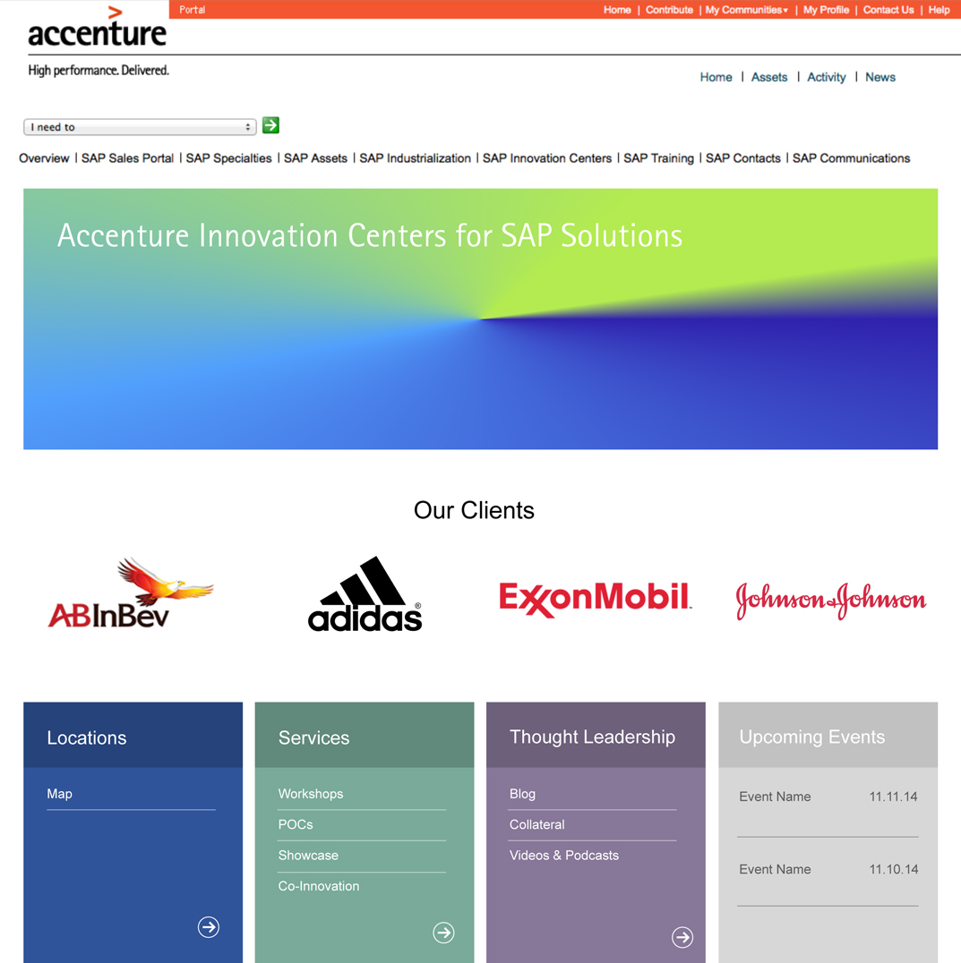 Accenture HTML/CSS Branded SharePoint homepage